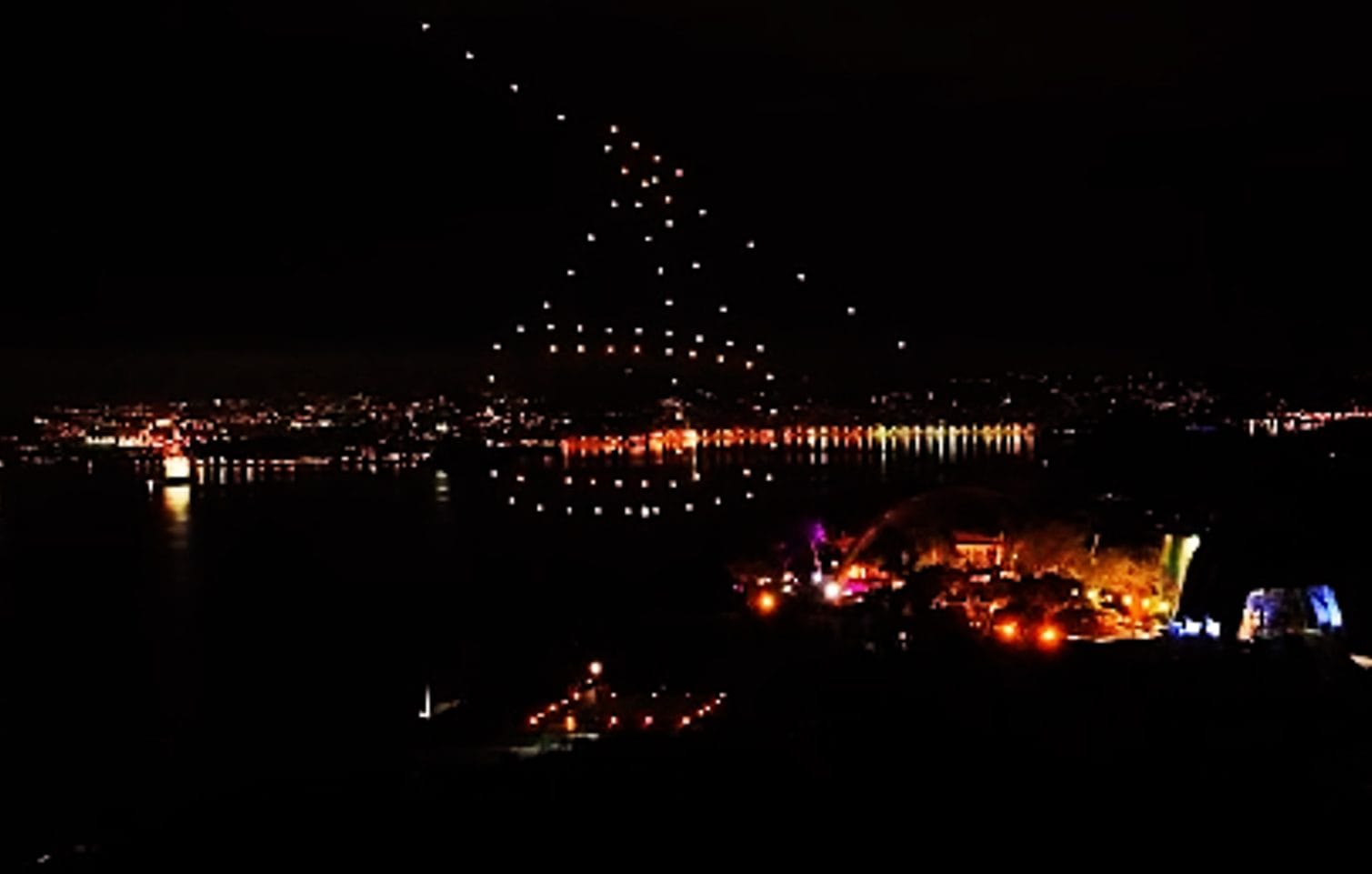 como funciona o show de drones